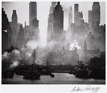 ANDREAS FEININGER (1906-1999) 42nd Street, New York as Viewed from Weehawken, N.J. 1942; printed 1997.                                           